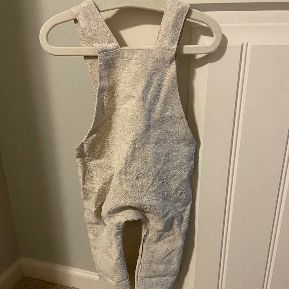 Mebie Baby Oatmeal Linen Overalls